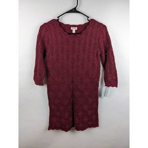 Cat & Jack Maroon Long Sleeve Sweater Dress